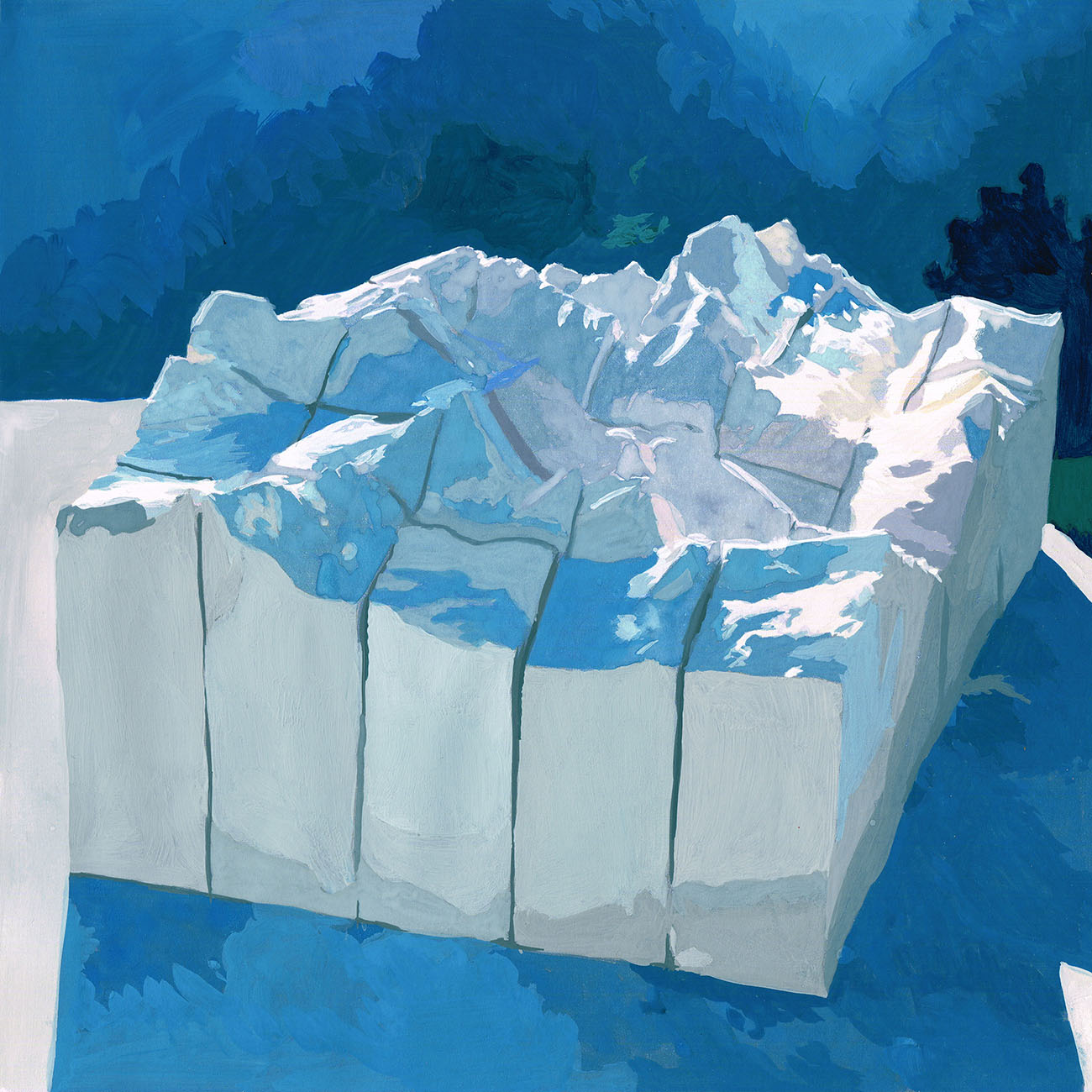 Infrastudio, Gilles Sage, gouache représentant les céramiques 'Montagnes' de Gilles Sage